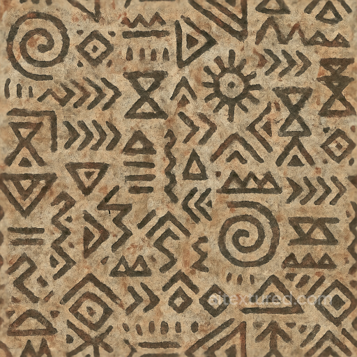 Tribal Ethnic Wallpaper With Distressed Painted Brush Strokes And Matte Plaster seamless Wallpaper PBR texture