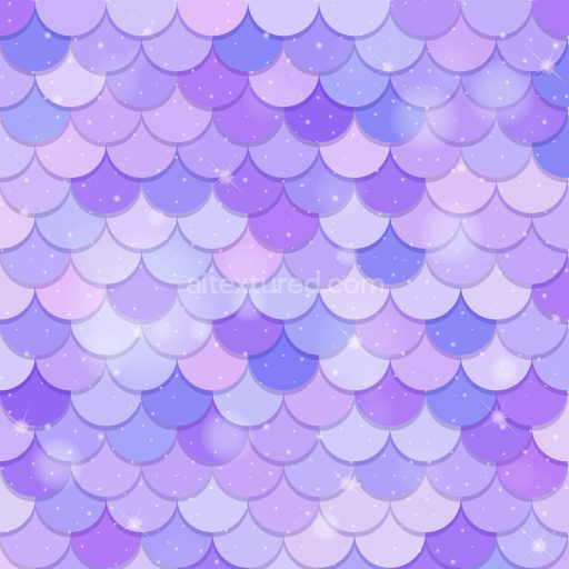 Seamless 3D PBR Mermaid Scale Texture with Soft Purple Gradient and Sparkling Highlights