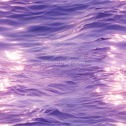 Seamless 3D Water PBR Texture Featuring Soft Purple Waves and Reflective Highlights