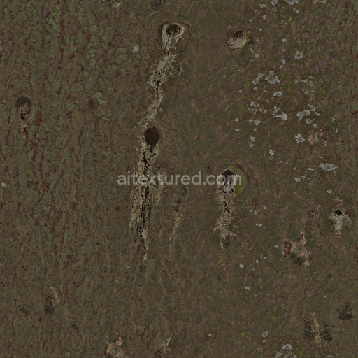 Pine Bark — Bark Tree Knotted Pine — PBR seamless 3D texture