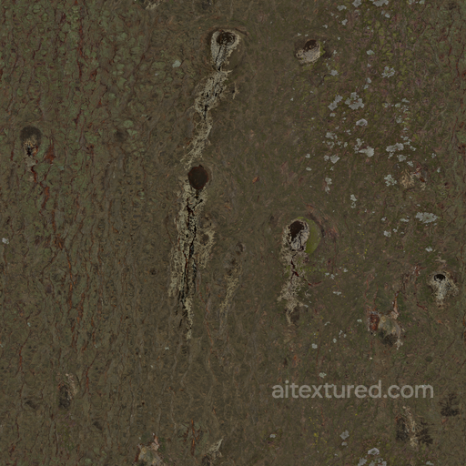 Pine Bark - Bark Tree Knotted Pine seamless Bark PBR texture