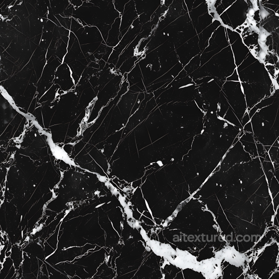 Black Marble PBR Texture Featuring Bold White Veins and Polished Finish Marble texture preview