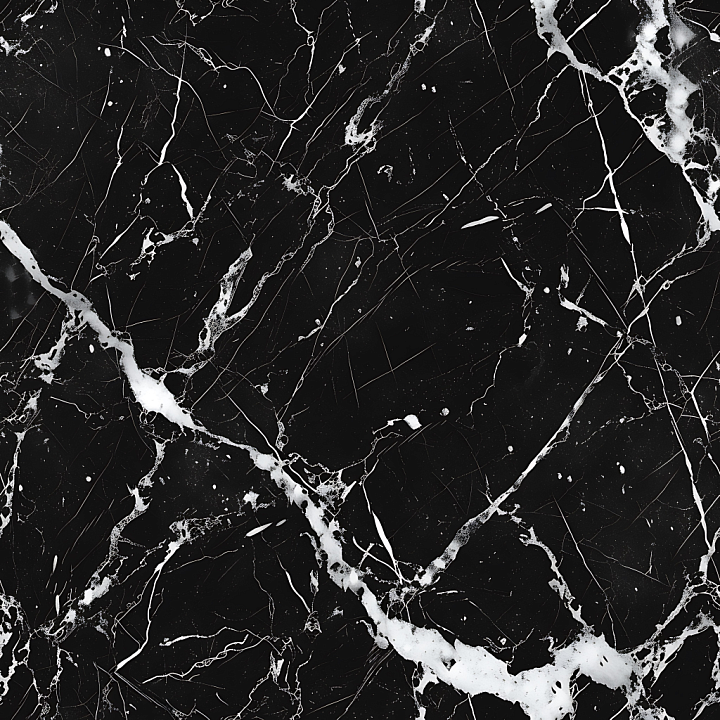 Black Marble Featuring Bold White Veins and Polished Finish seamless PBR texture preview