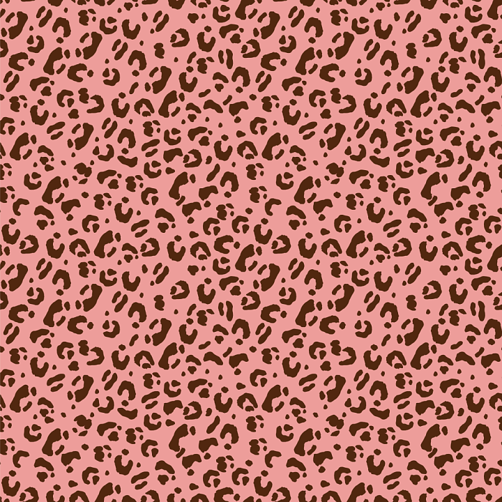 Fabric Featuring Brown Leopard Print on Pink seamless PBR texture preview