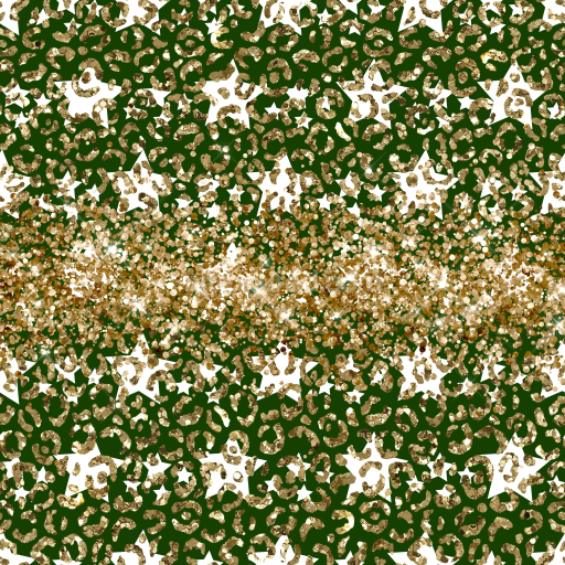 Seamless 3D PBR Texture Featuring Gold Glitter Stars and Green Background