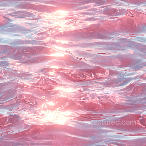 Pink Water PBR Texture with Reflective Soft Waves and Glossy Shine seamless Water PBR texture