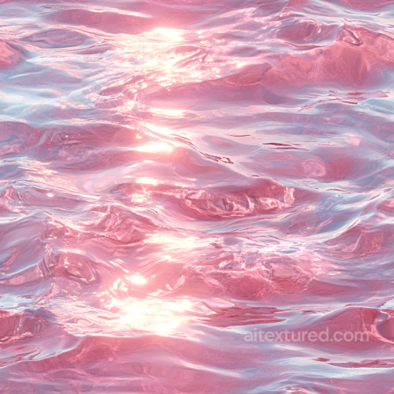 Pink Water PBR Texture with Reflective Soft Waves and Glossy Shine Water texture preview