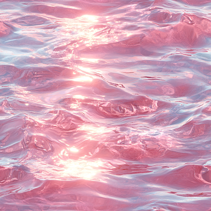 Pink Water with Reflective Soft Waves and Glossy Shine seamless PBR texture preview
