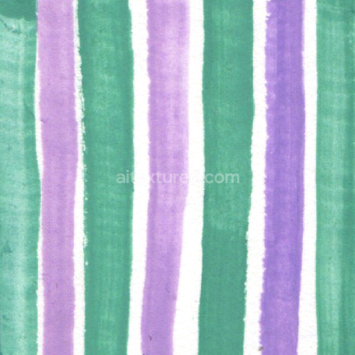 Seamless 3D PBR Watercolor Stripes Texture in Green and Purple Hues