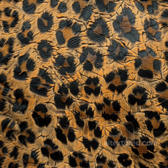 Leopard Print Furry Leather PBR Texture with Detailed Wrinkles Leather texture preview