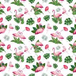 Pattern Bundle - Seamless 3D Pattern PBR Texture with Vibrant Flamingos and Tropical Foliage texture preview