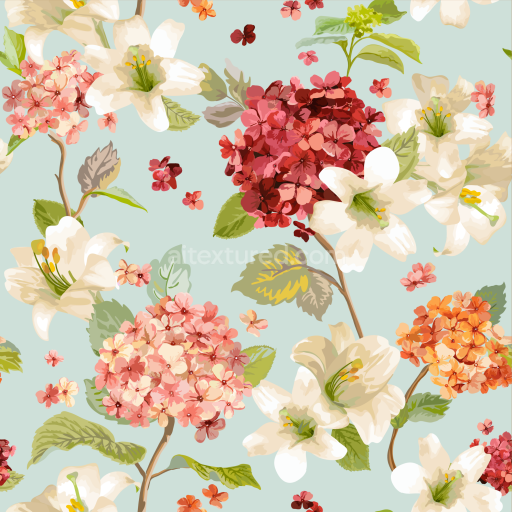 Seamless 3D PBR Texture Featuring Vintage Floral Fabric Pattern in Soft Pastels