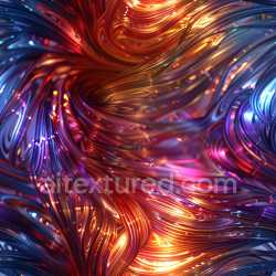 seamless Seamless 3D PBR Glossy Twisted Ribbon Texture with Vibrant Warm and Cool Hues texture 8k free download PBR