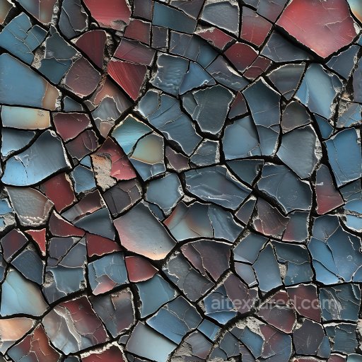 Cracked Metal Texture with Iridescent Fractures and Jagged Edges seamless Cracked & Holes PBR texture