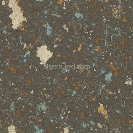 Seamless 3d texture pbr 8k rubberized surface with peeling vinyl and paint splatter effects