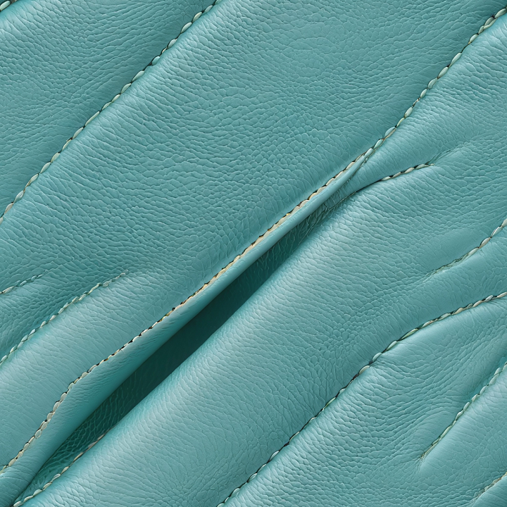 Teal Pebbled Leather With Stitched Panels And Soft Folds seamless PBR texture preview