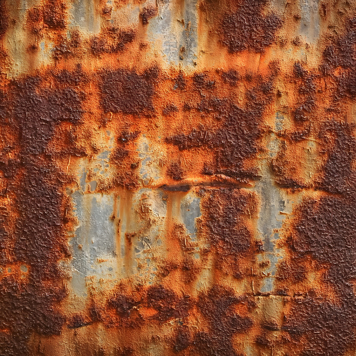 Rusty Metal Featuring Cracked, Peeling Paint and Corrosion seamless PBR texture preview