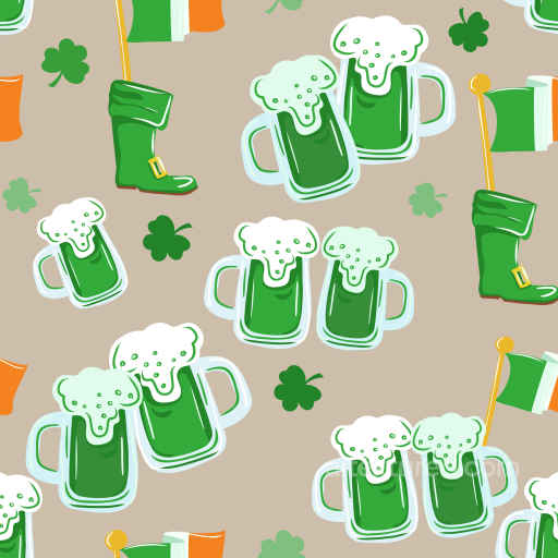 Featuring St Patrick’s Day Icons in Digital Paper Style seamless St patrick digital paper bundle PBR texture