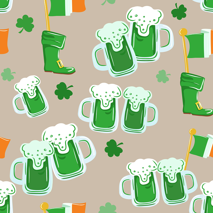 Featuring St Patrick’s Day Icons in Digital Paper Style seamless PBR texture preview