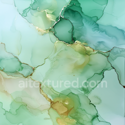 seamless Seamless 3D Alcohol Ink PBR Texture Featuring Soft Green Flows and Metallic Gold Veining texture 8k free download PBR