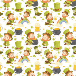 seamless Seamless 3D PBR texture with playful St Patrick’s Day leprechauns and icons texture 8k free download PBR