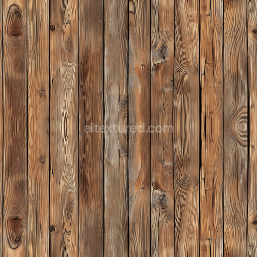 Seamless 3D Rustic Pine Wood Planks PBR Texture with Natural Grain and Knots