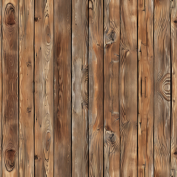 Rustic Pine Wood Planks with Natural Grain and Knots seamless PBR texture preview