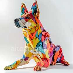 seamless Seamless 3D PBR Texture Featuring Vibrant Origami-Style Australian Cattle Dog Pattern texture 8k free download PBR