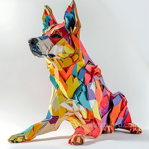 Animal - Seamless 3D PBR Texture Featuring Vibrant Origami-Style Australian Cattle Dog Pattern texture preview