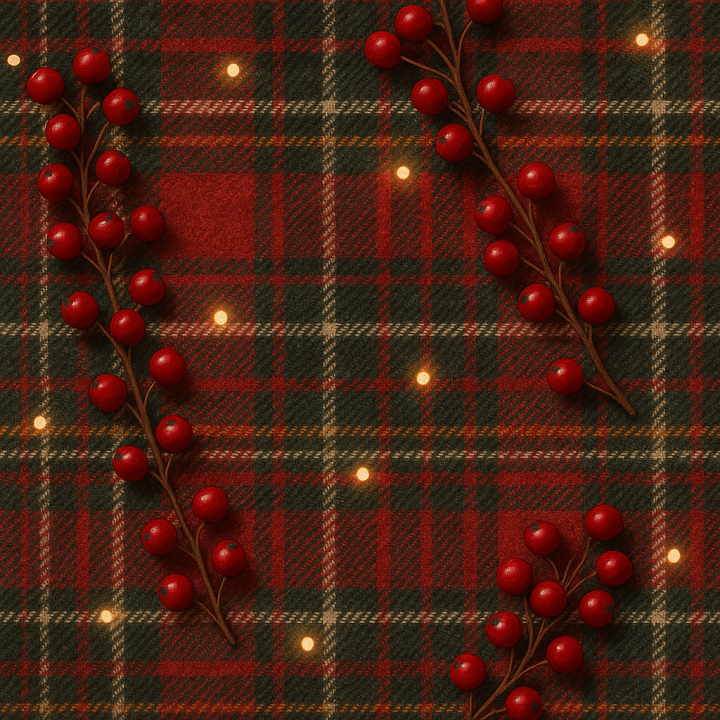 Cozy Flannel Plaid Fabric Holiday Cloth seamless PBR texture preview