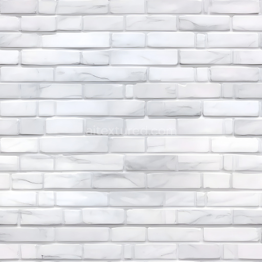 Seamless 3D PBR Cracked White Marble Brick Wall Texture with Subtle Fractures