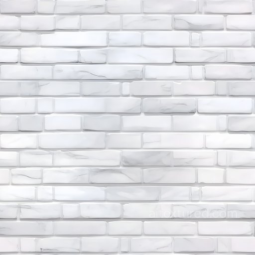 Cracked White Marble Brick Wall Texture with Subtle Fractures seamless Brick PBR texture