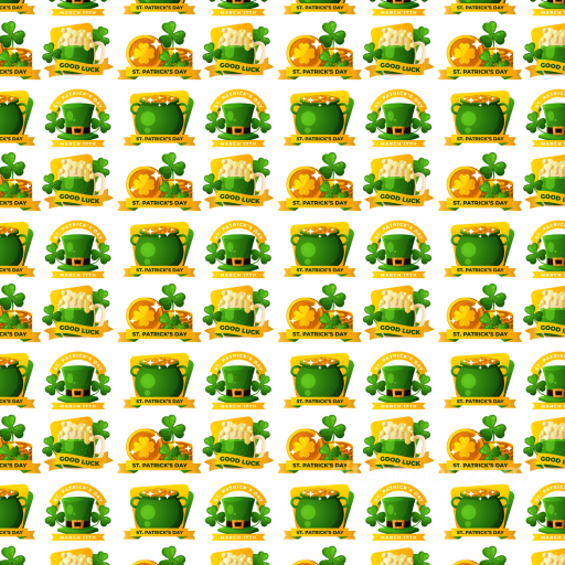 with vibrant St Patrick Day symbols and icons seamless St patrick PBR texture
