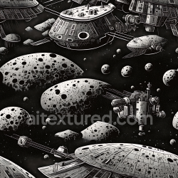 seamless Seamless 3D Sci-Fi Space PBR Texture Featuring Space Stations and Asteroid Fields texture 8k free download PBR