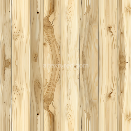 Seamless 3D Pine Wood Planks PBR Texture With Natural Knots and Light Grain