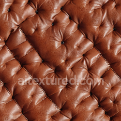 seamless Seamless 3D Quilted Chestnut Brown Leather PBR Texture with Button Tufting and Detailed Grain texture 8k free download PBR