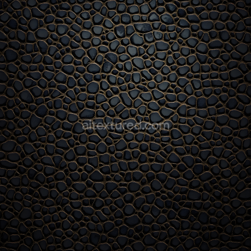 Seamless 3D PBR Texture of Black Reptilian Skin with Detailed Scale Structure and Subtle Sheen