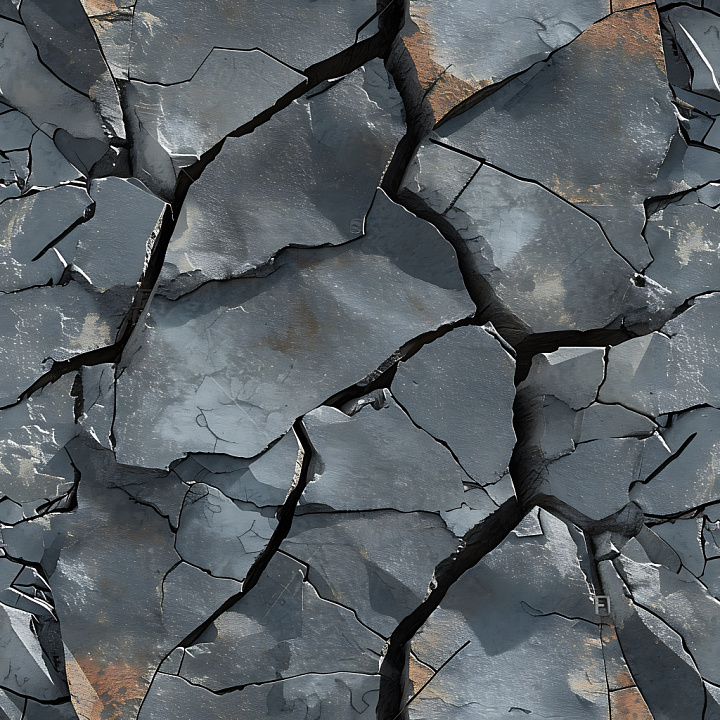 Cracked And Holed Metal Surface With Oxidized Patches seamless PBR texture preview
