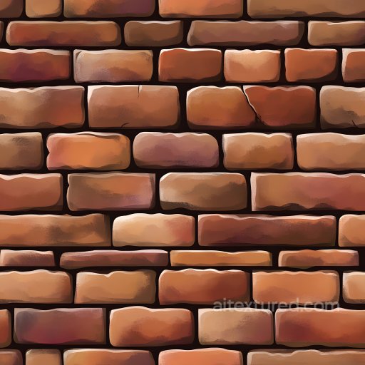 Cracked Brick Wall PBR Texture with Warm Earthy Tones seamless Brick PBR texture