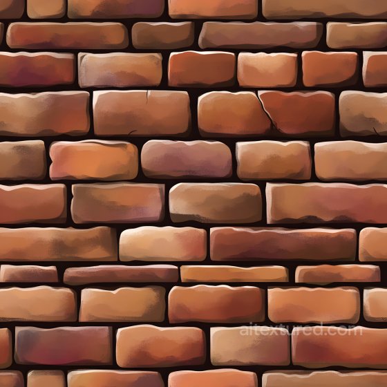 Cracked Brick Wall PBR Texture with Warm Earthy Tones Brick texture preview