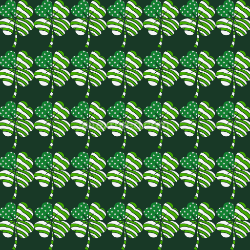Seamless 3D PBR texture of St Patrick shamrock with star-striped pattern