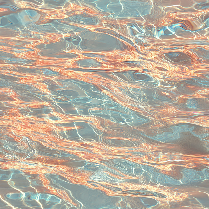 Pool Water Featuring Soft Ripples and Warm Golden Reflections seamless PBR texture preview