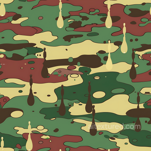Woodland Camouflage Texture with Organic Blotches and Earthy Tones seamless Color Camouflage PBR texture