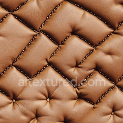 seamless Seamless 3D Quilted Tan Leather PBR Texture with Soft Grain and Detailed Stitching texture 8k free download PBR