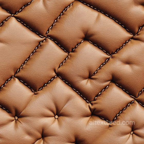Quilted Tan Leather PBR Texture with Soft Grain and Detailed Stitching Leather texture preview