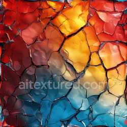 seamless Seamless 3D Cracked Glass PBR Texture with Colorful Fractured Pattern texture 8k free download PBR