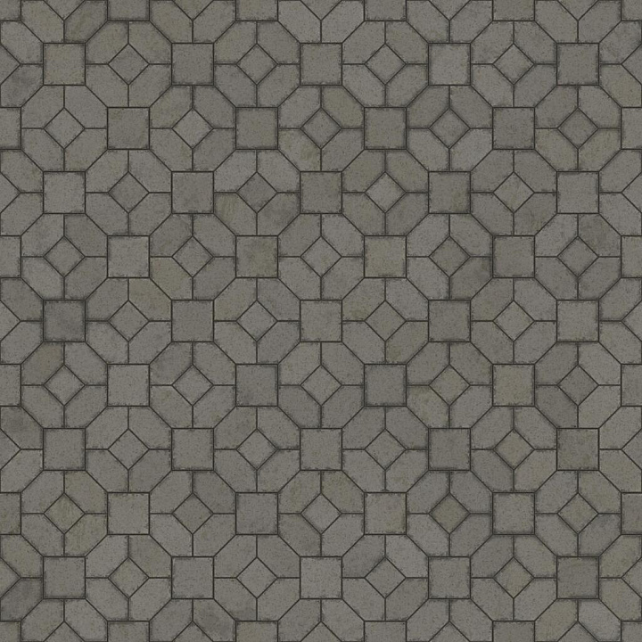 Floor Pavement Tiles of Squares and Diamond Shapes Asphalt seamless PBR texture preview