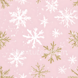seamless Seamless 3D PBR Texture Featuring Pink Background with White and Gold Snowflake Patterns texture 8k free download PBR