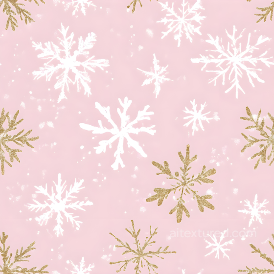 Featuring Pink Background with White and Gold Snowflake Patterns All Christmas Digital paper texture preview