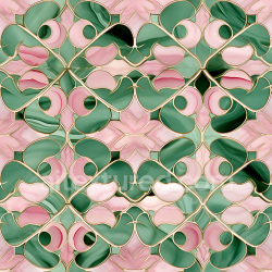 seamless Seamless 3D PBR Marble Texture Featuring Green and Pink Polished Stone Inlay texture 8k free download PBR